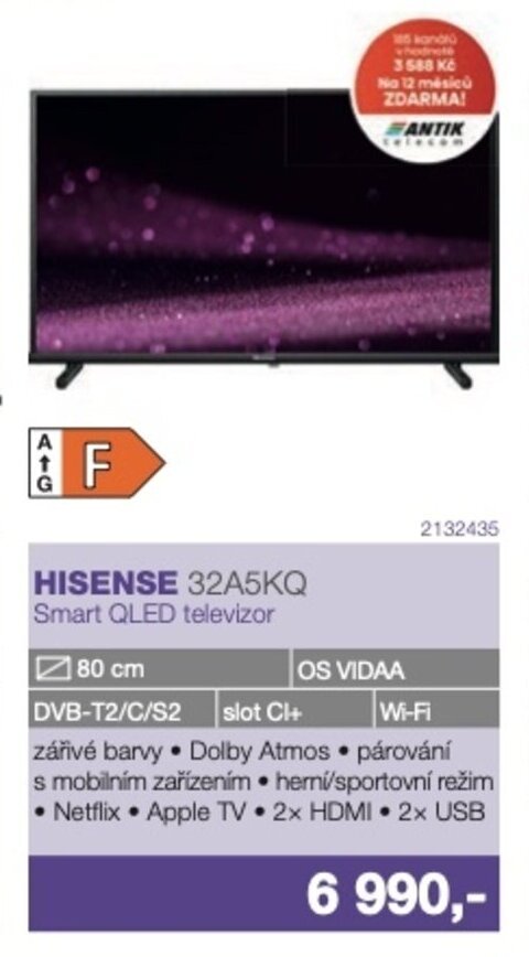 Electro World HISENSE 32A5KQ Smart QLED televizor nabídka