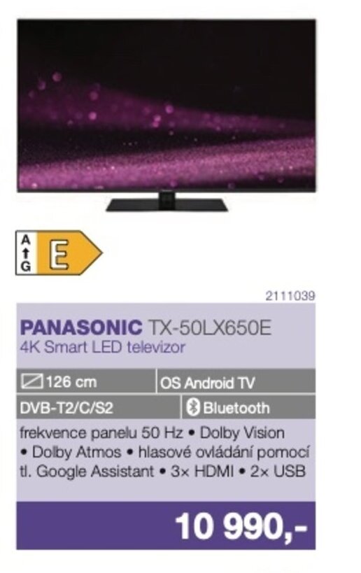 Electro World PANASONIC TX-50LX650E 4K Smart LED televizor nabídka