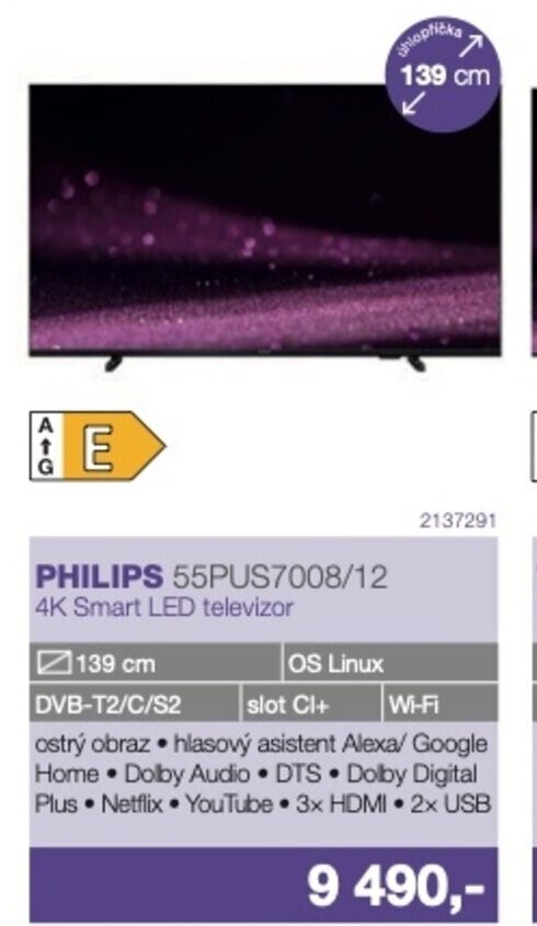 Electro World PHILIPS 55PUS7008/12 4K Smart LED televizor nabídka