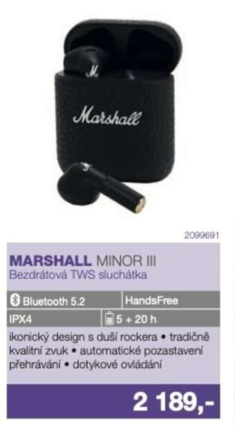 Electro World MARSHALL MINOR III Bezdrátová TWS sluchátka nabídka
