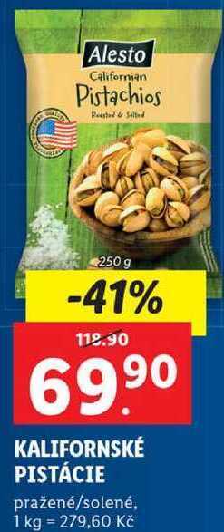 Lidl Kalifornské pistácie, 250 g nabídka