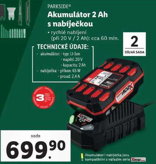 Akumulátor 2 ah s nabíječkou nabídky v Lidl