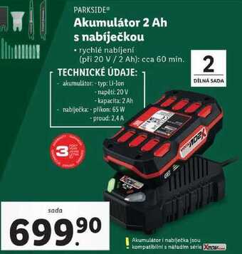 Lidl Akumulátor 2 ah s nabíječkou nabídka