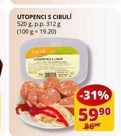 Flop Utopenci s cibulí 520 g. p.p. 312 g nabídka