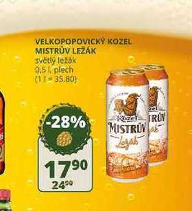 Flop Velkopopovický kozel mistrův lezák světlý ležák 0,5l, plech nabídka