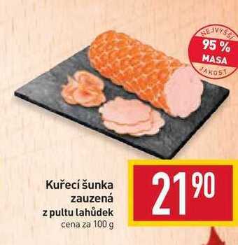 Billa Kuřecí šunka zauzená z pultu lahůdek cena za 100 g nabídka