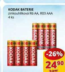 Kodak baterie zinkouhlíková r6 aa, r03 aaa 4 ks