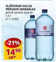 Flop Kláštorná kalcia přírodní minerálka jemně sycená, sycená 1,5l nabídka