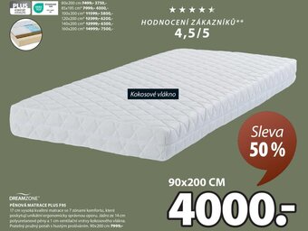 JYSK PĚNOVÁ MATRACE PLUS F95 nabídka