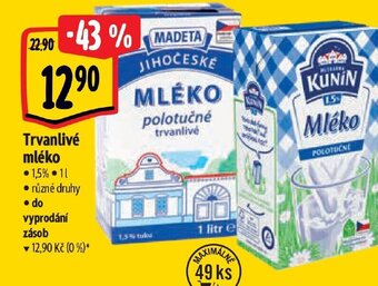 Albert Trvanlivé mléko nabídka