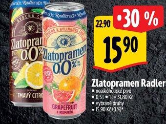 Albert Zlatopramen Radler nabídka