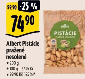Albert Albert Pistácie pražené nesolené nabídka