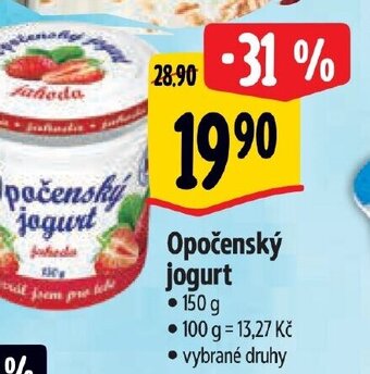 Albert Opočenský jogurt nabídka