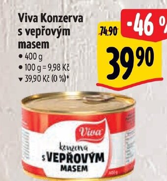 Albert Viva Konzerva s vepřovým Masem nabídka