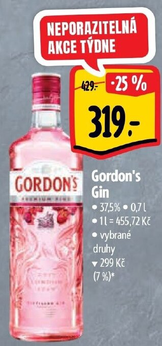 Albert Gordon's Gin nabídka