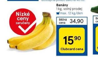 Tesco Banány nabídka