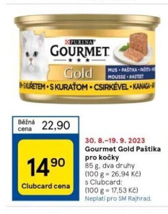 Tesco Gourmet Gold Paštika pro kočky nabídka