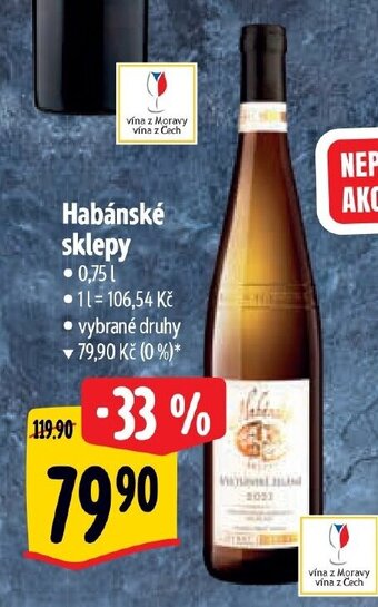 Albert Habánské sklepy nabídka