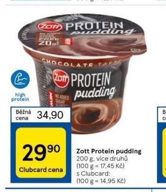 Tesco Zott protein pudding nabídka