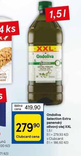 Tesco Ondoliva selection extra panenský olivový olej nabídka