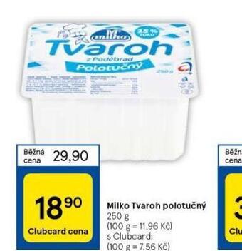 Tesco Milko tvaroh polotučný nabídka
