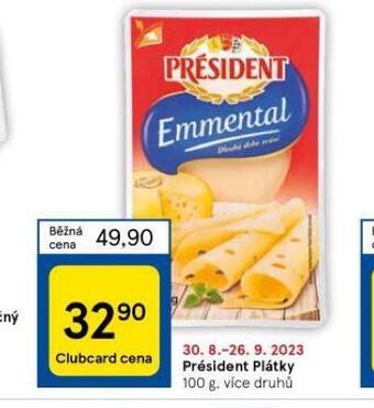 Tesco Président plátky nabídka