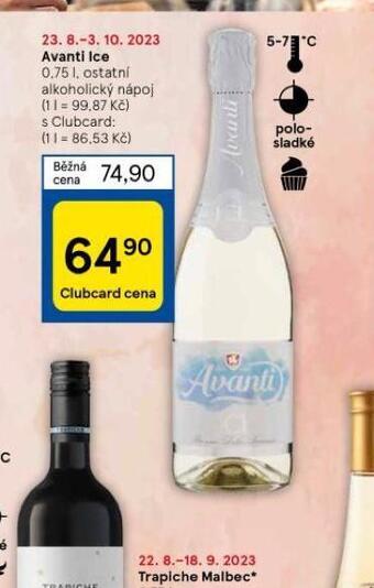Tesco Avanti ice nabídka