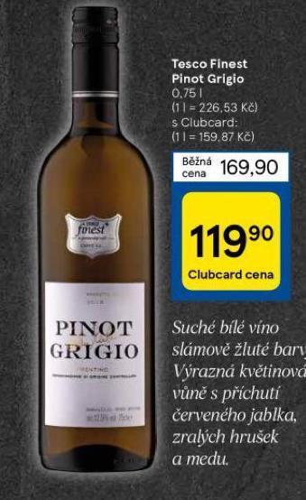Tesco Tesco finest pinot grigio nabídka