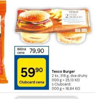 Tesco Tesco burger nabídka