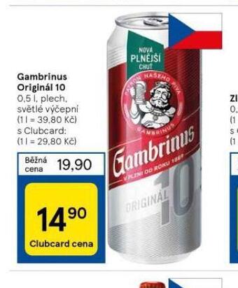 Tesco Pivo gambrinus originál 10 nabídka