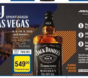 Tesco Jack daniel´s nabídka