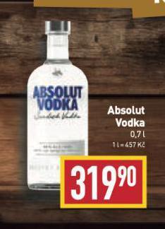 Billa Absolut vodka nabídka