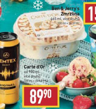 Billa Carte d'or zmrzlina nabídka