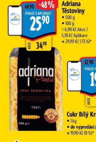 Albert Adriana těstoviny nabídka