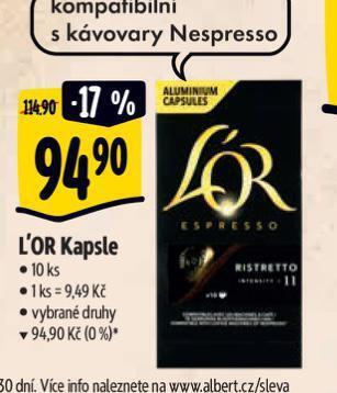 Albert Kávové kapsle l'or nabídka