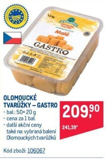 Makro OLOMOUCKÉ TVARŮŽKY - GASTRO nabídka