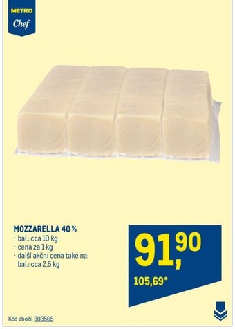 Makro MOZZARELLA 40% nabídka