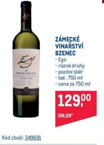 Makro ZÁMECKÉ VINAŘSTVÍ BZENEC nabídka