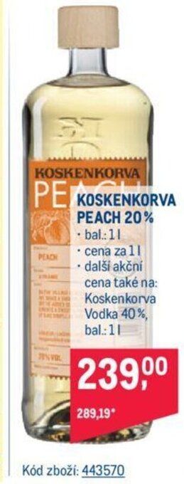 Makro KOSKENKORVA PEACH 20% nabídka