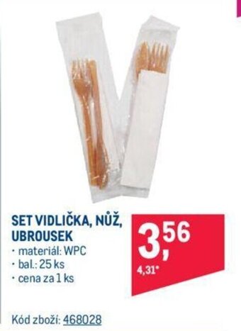 Makro SET VIDLIČKA, NŮŽ, UBROUSEK nabídka