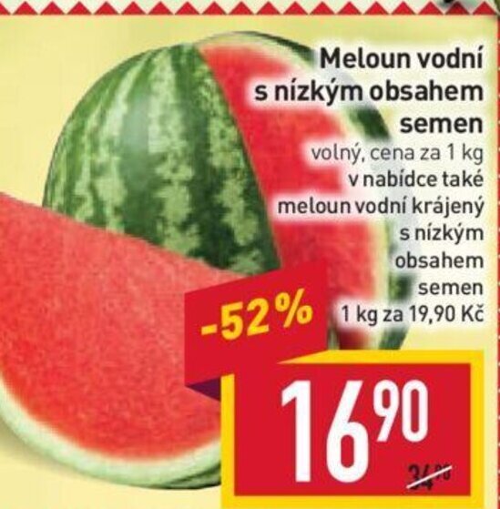 Billa Meloun vodní s nízkým obsahem semen nabídka
