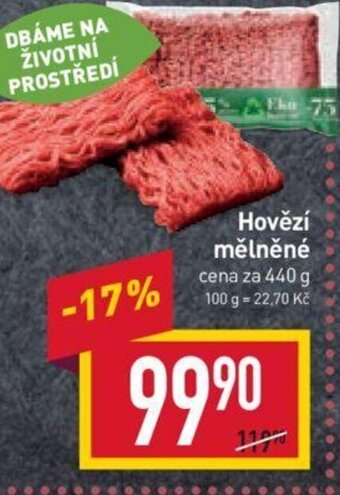 Billa Hovězí mělněné nabídka