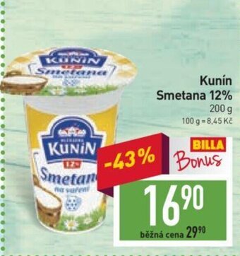 Billa Kunín Smetana 12% nabídka