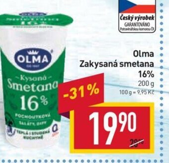 Billa Olma Zakysaná smetana nabídka