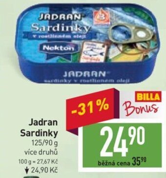 Billa Jadran Sardinky nabídka