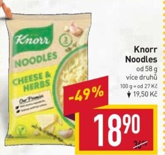 Billa Knorr Noodles nabídka