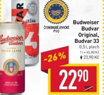 Billa Budweiser Budvar Original, Budvar 33 nabídka