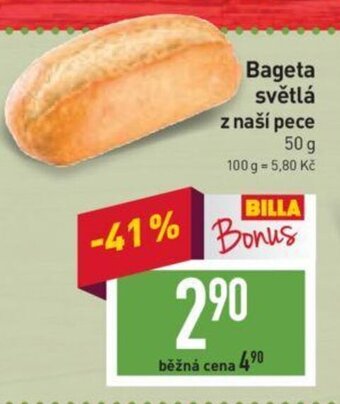 Billa Bageta světlá z naší pece nabídka