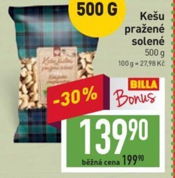 Billa Kešu pražené solené nabídka