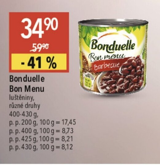 Globus Bonduelle Bon Menu nabídka